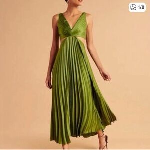 Abercrombie & Fitch Vibrant Green Midi Dress